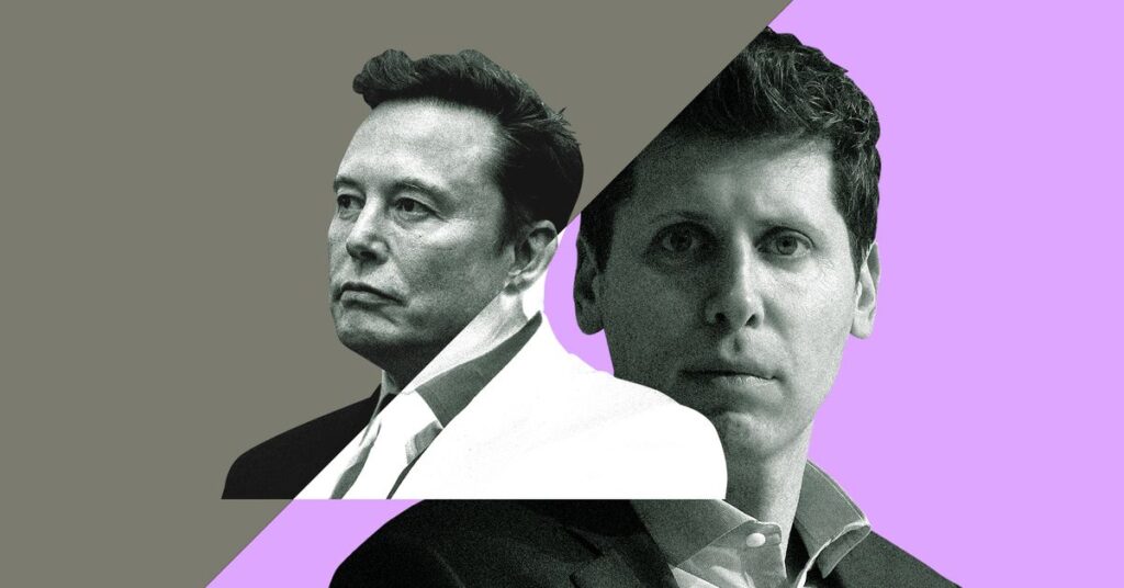 Elon Musk and Sam Altman overlayed in a collage.