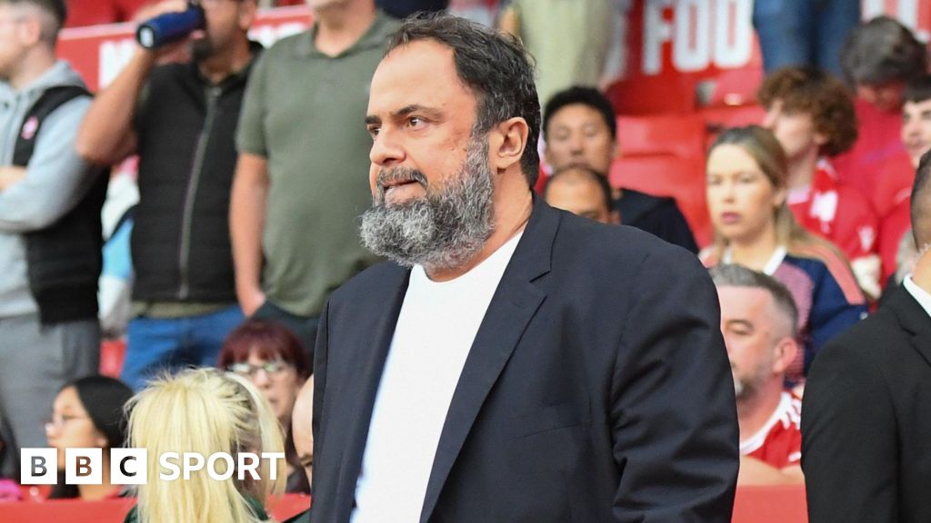 Nottingham Forest owner Evangelos Marinakis wearing a suit jacket and a white t-shirt, has lost his appeal against a five-game stadium ban.