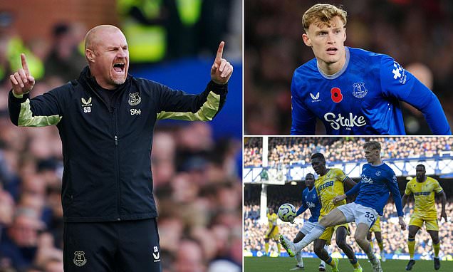 Everton boss Sean Dyche opens up on Jarrad Branthwaite's future amid interest from Man United in £70m-rated defender