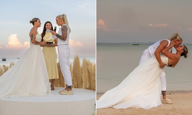 Matildas star Chloe Logarzo gets married in stunning ceremony in Thailand