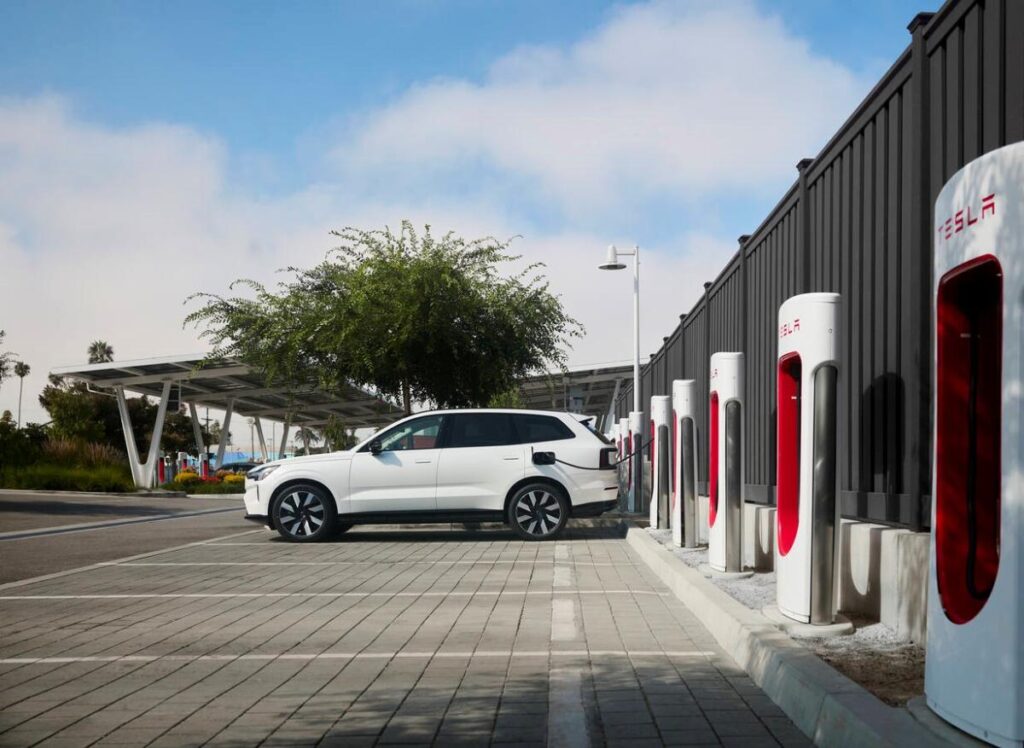 Volvo EV drivers can start using Tesla's Supercharger network this month