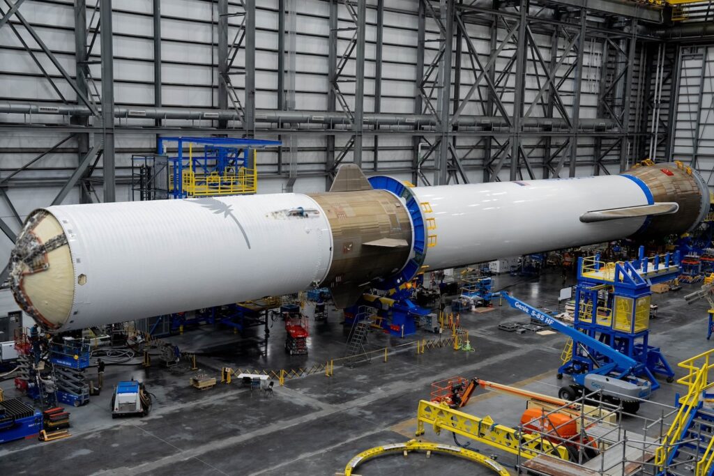 The New Glenn rocket at Blue Origin's Florida facility.