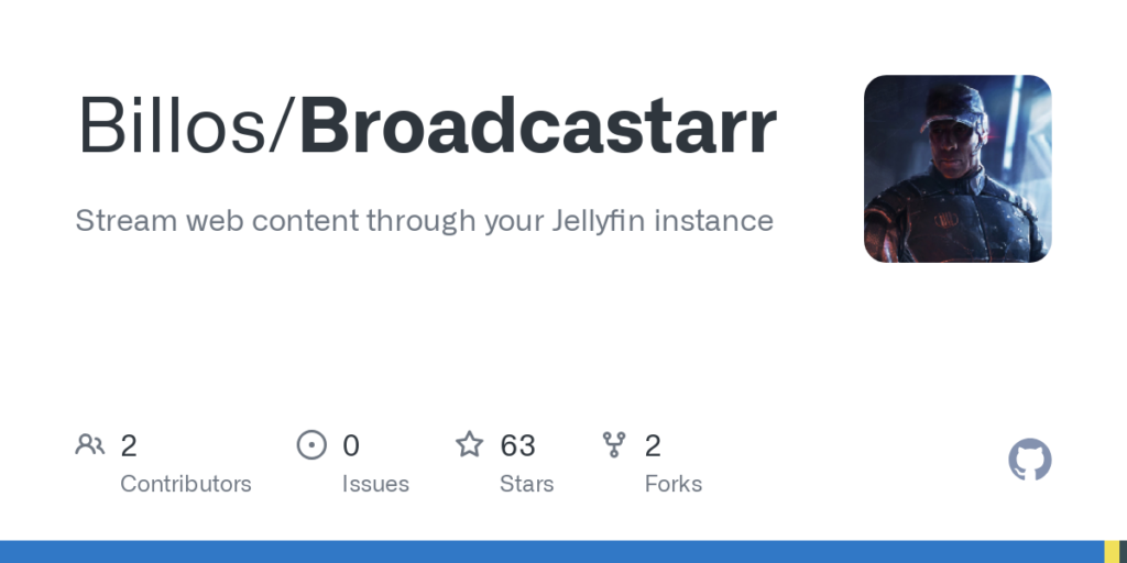 Billos/Broadcastarr: Stream web content through your Jellyfin instance