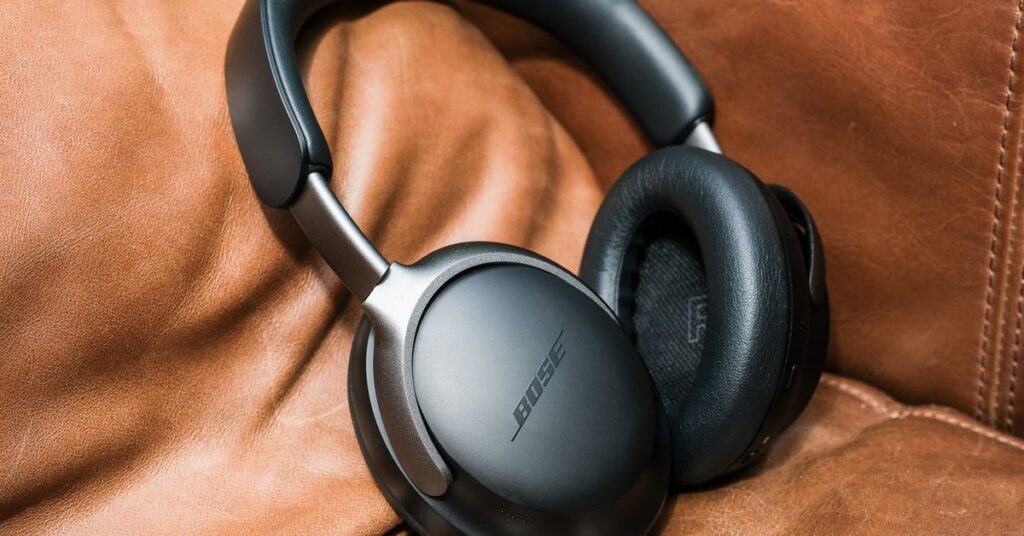 A photo of Bose’s QuietComfort Ultra Headphones.