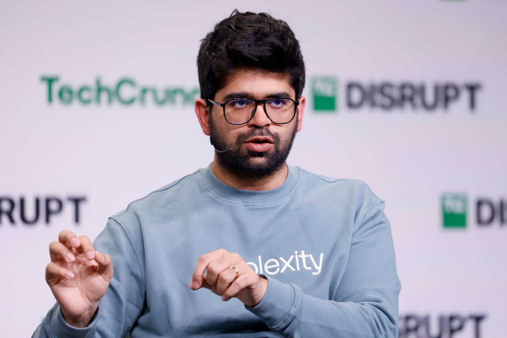 Aravind Srinivas, Co-Founder & CEO of Perplexity, speaks onstage during TechCrunch Disrupt 2024