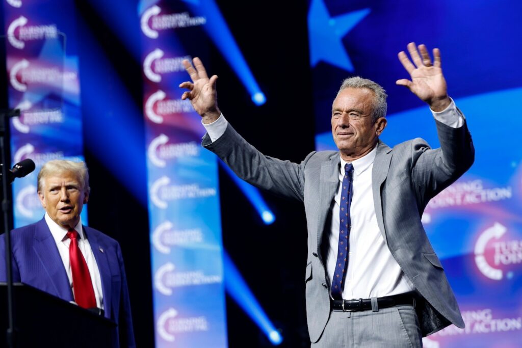 Robert F. Kennedy Jr. speaks at a Trump rally in Georgia