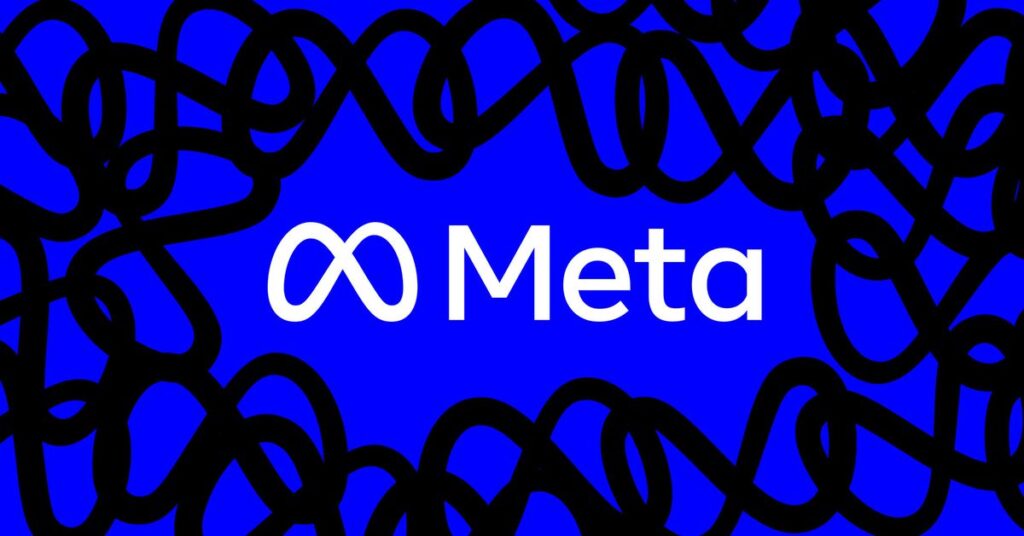 Meta logo on a blue background