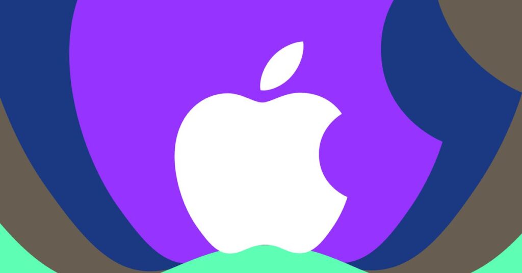 Vector illustration of the Apple logo.