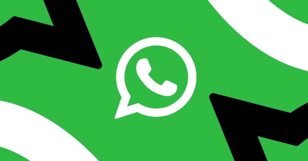 WhatsApp logo on a green, black, and white background