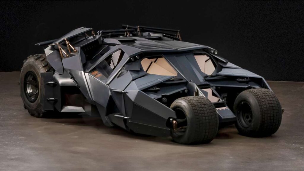 The Dark Knight’s Tumbler can be yours for £2.3 million. Cape and supervillain nemesis sold separately