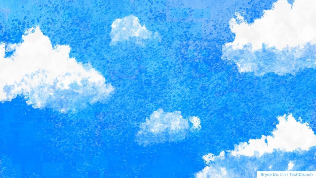 A blue sky scattered with clouds.