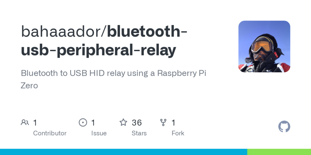 bahaaador/bluetooth-usb-peripheral-relay: Bluetooth to USB HID relay using a Raspberry Pi Zero