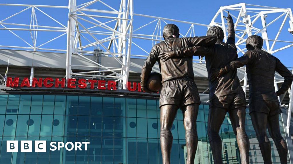 A view of the exterior of Old Trafford