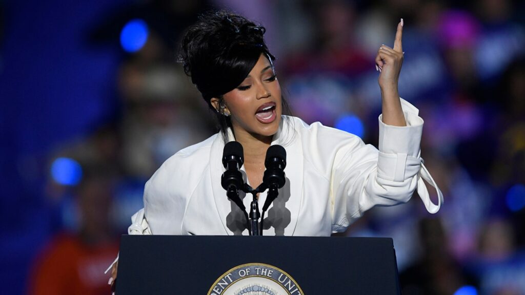 Cardi B perseveres through teleprompter glitch to deliver Harris endorsement