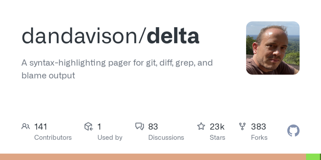 dandavison/delta: A syntax-highlighting pager for git, diff, grep, and blame output