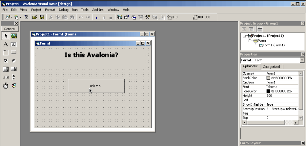 BAndysc/AvaloniaVisualBasic6: A recreation of the classic Visual Basic 6 IDE and language in C# with Avalonia