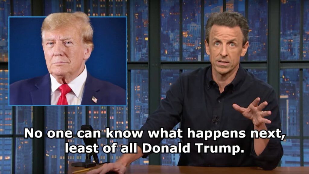 Seth Meyers reacts to Trump's 2024 U.S. presidential election win with obstinate hope