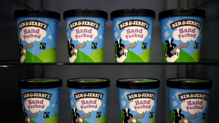 Tubs of Ben & Jerry’s ice-cream