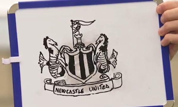 Newcastle stars compete in drawing club crest (Video)