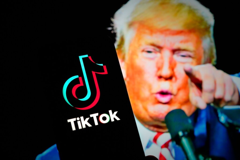 The TikTok short form video hosting service logo is seen on a mobile device in this illustration photo taken in Warsaw, Poland on 17 July, 2024.