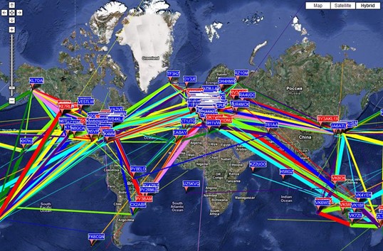 wspr radio propagation display map