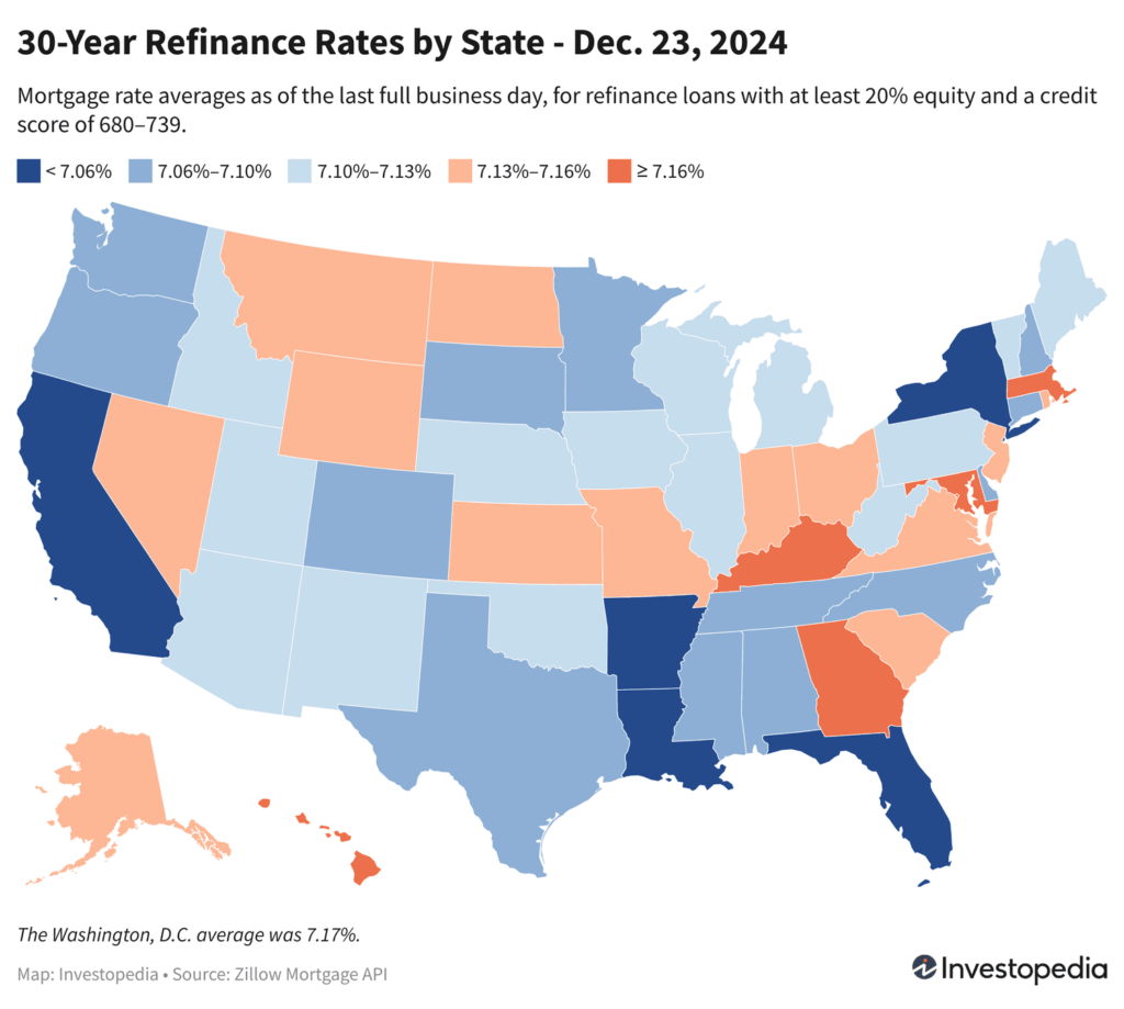 Today's Refinance Rates by State – Dec. 23, 2024