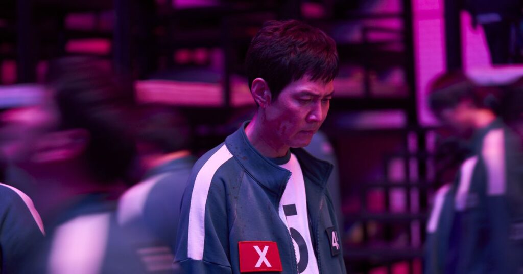 A photo of Lee Jung-jae in season 2 of Squid Game on Netflix.