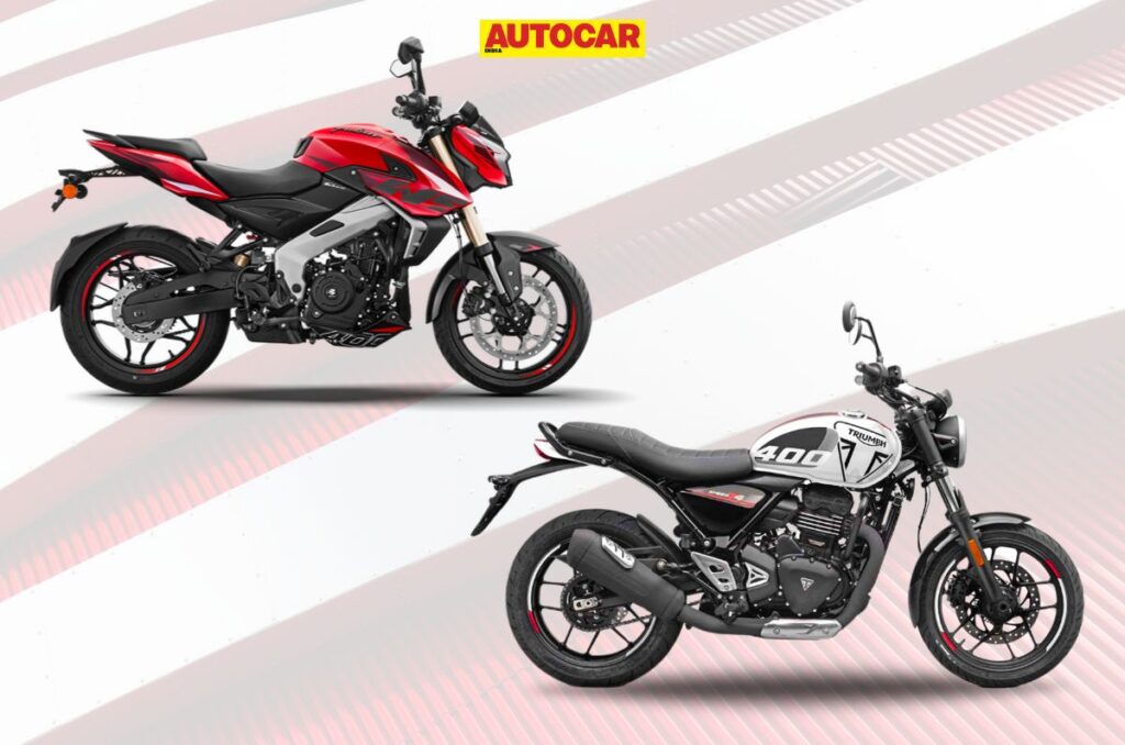 Bajaj Pulsar NS400Z vs Triumph Speed T4, price, performance, acceleration, braking