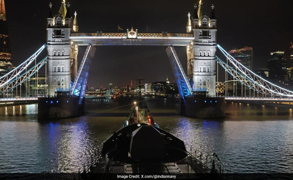 Navy's Warship INS Tushil Docks In London On Maiden Operational Deployment