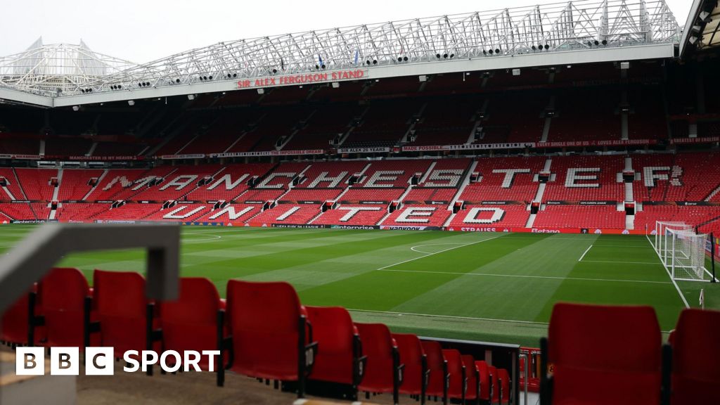 View inside Old Trafford from a corner position in the stadium