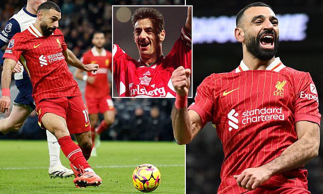 Mohamed Salah 'proud' to move up to fourth in Liverpool's all-time top scorer chart - and refuses to rule out chasing down Ian Rush - as he breaks ANOTHER Premier League record