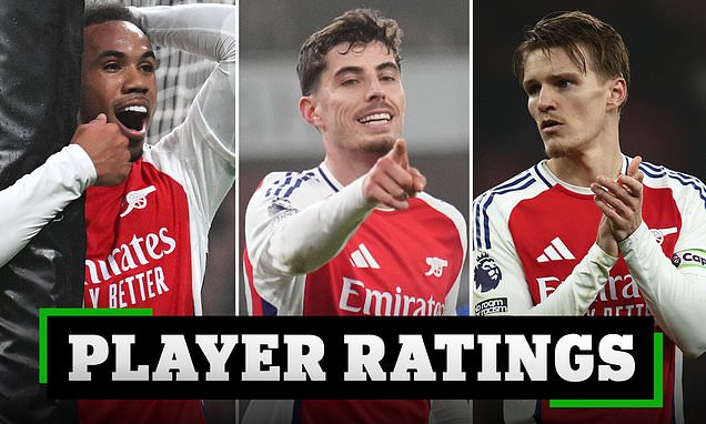 Arsenal 1-0 Ipswich PLAYER RATINGS: Which Gunner didn't put a foot wrong? Who stood up to his task well? And who struggled to make an impact?