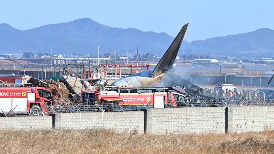 Dozens dead after plane goes off runway in South Korea