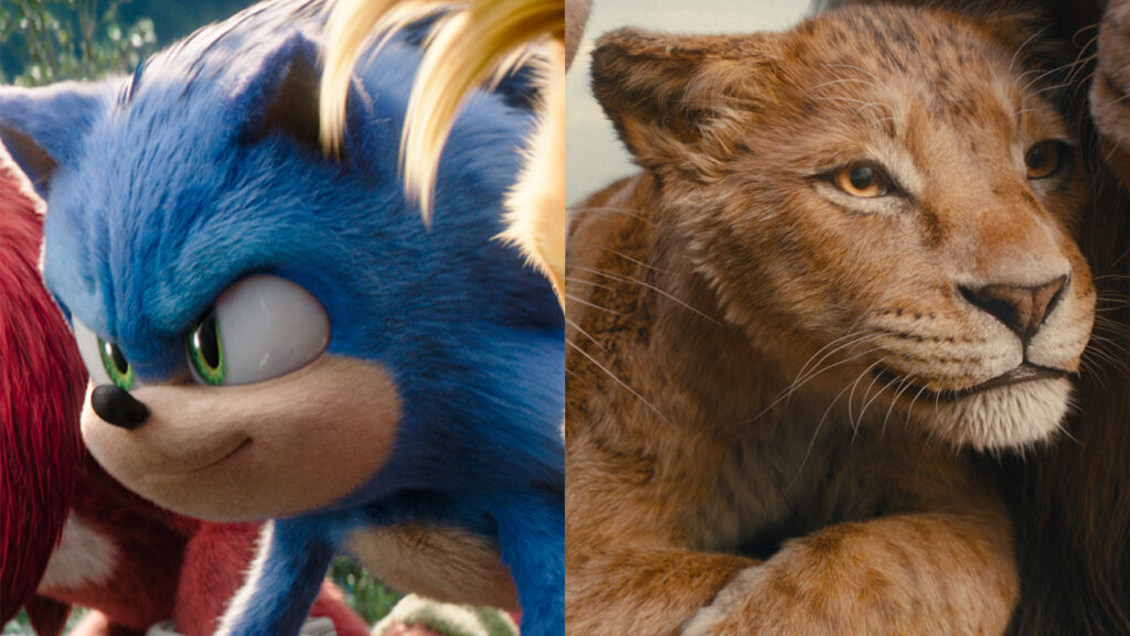 'Sonic the Hedgehog 3' (left) and 'Mufasa: The Lion King'