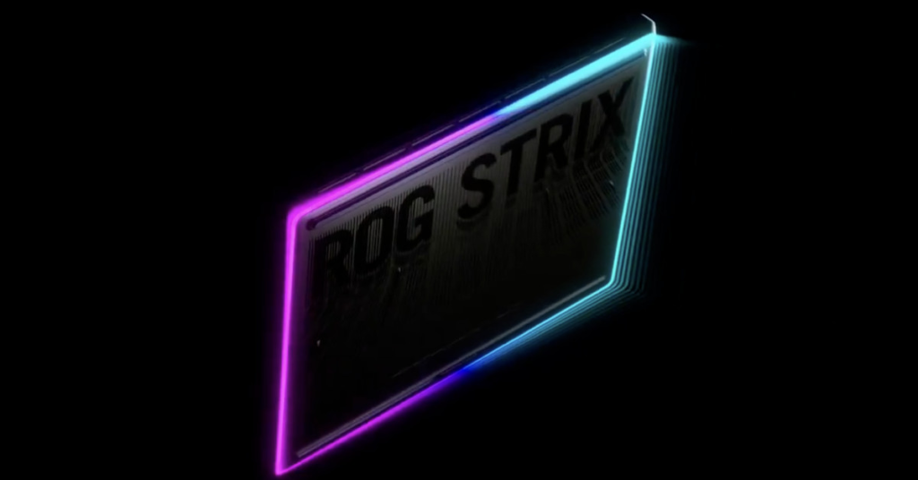 A teaser showing Asus’ Rog Strix laptop