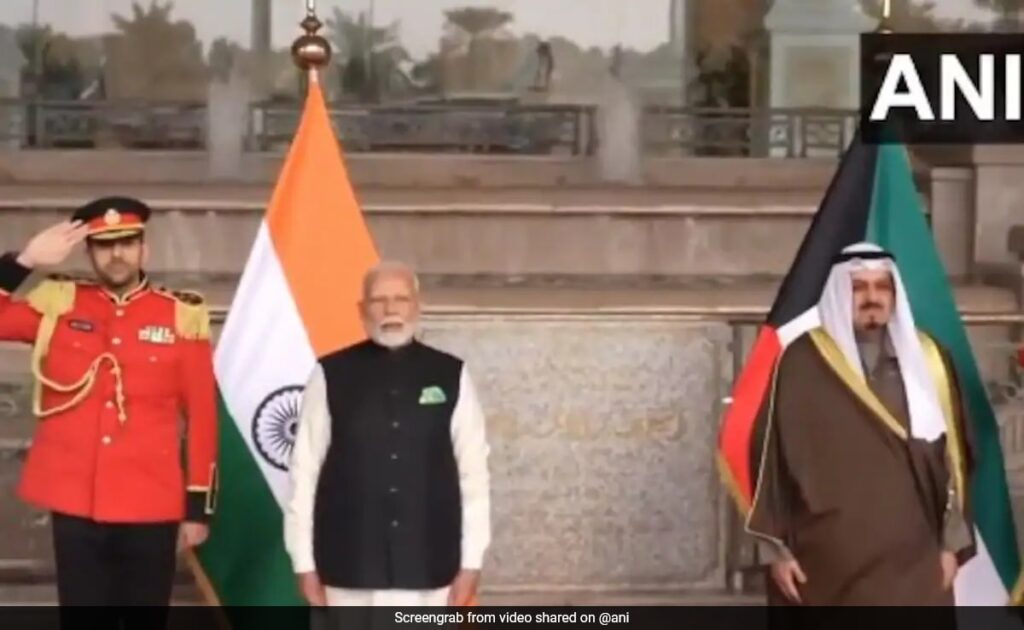 PM Modi Receives Grand Ceremonial Welcome, Guard of Honour In Kuwait