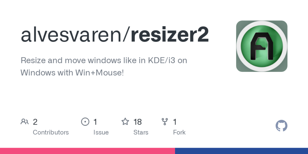 alvesvaren/resizer2: Resize and move windows like in KDE/i3 on Windows with Win+Mouse!