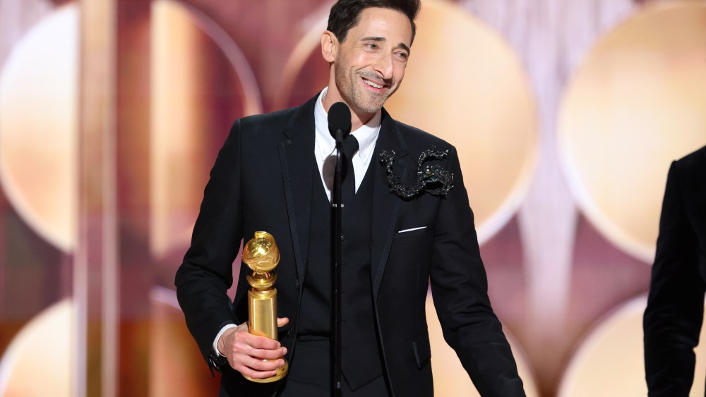 Adrien Brody Wins Golden Globe, Nears Tears in Speech