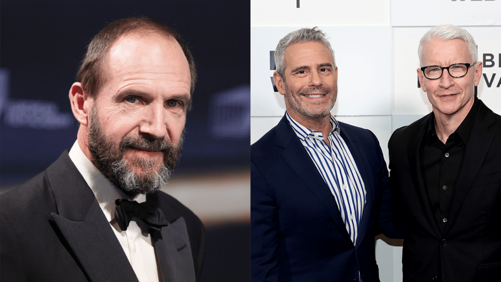 Ralph Fiennes; Andy Cohen and Anderson Cooper