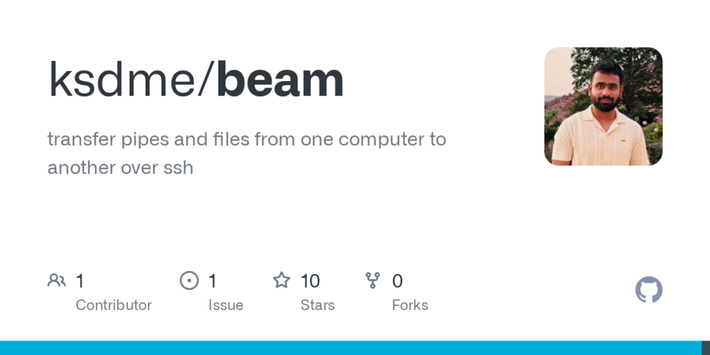 ksdme/beam: transfer pipes and files from one computer to another over ssh