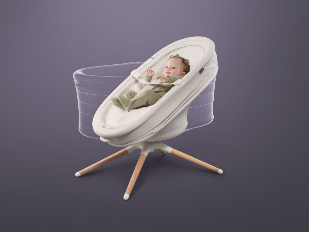 Elvie unveils an app-controlled smart bouncer that transforms into a bassinet at CES 2025