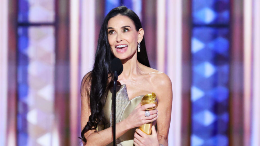 Golden Globes 2025: Watch Demi Moore's emotional acceptance speech for 'The Substance'