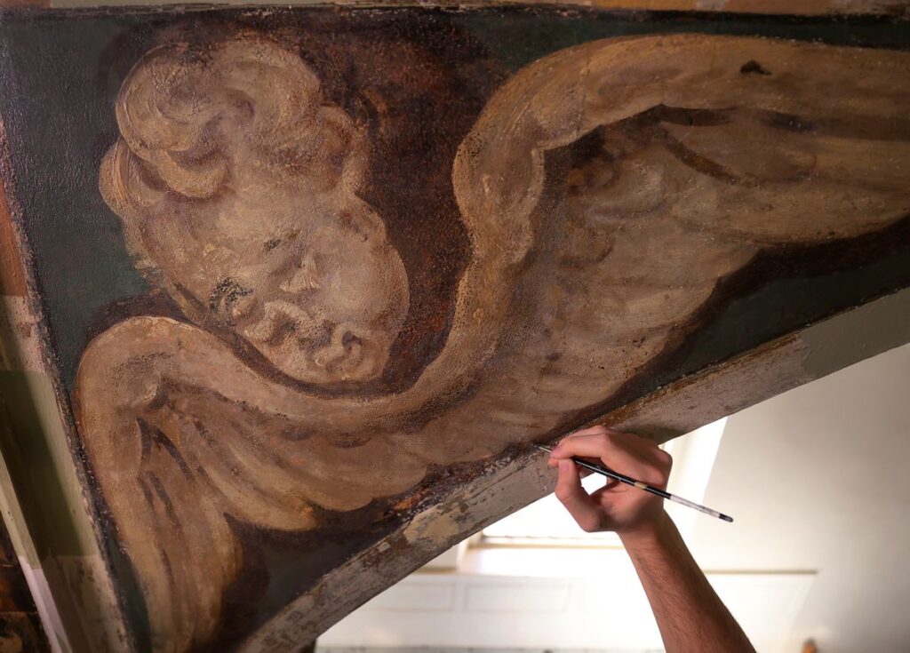 Conservators Are Uncovering Elaborate Angel Murals Hidden Behind Seven Layers of White Paint at a Colonial-Era Church