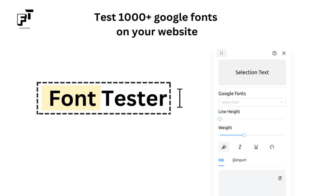 Test and preview over 1000+ fonts on any website