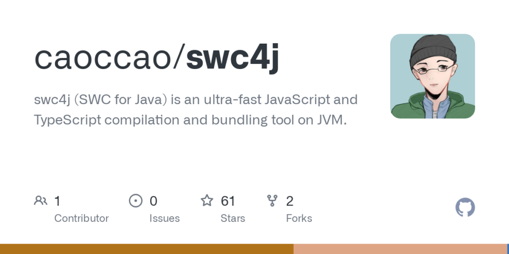 caoccao/swc4j: swc4j (SWC for Java) is an ultra-fast JavaScript and TypeScript compilation and bundling tool on JVM.